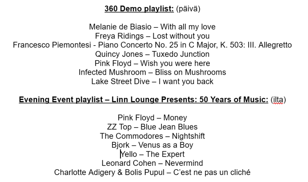 linn 360 rachel mackenzie hifimesta klimax dsm linn lounge playlist soittolista